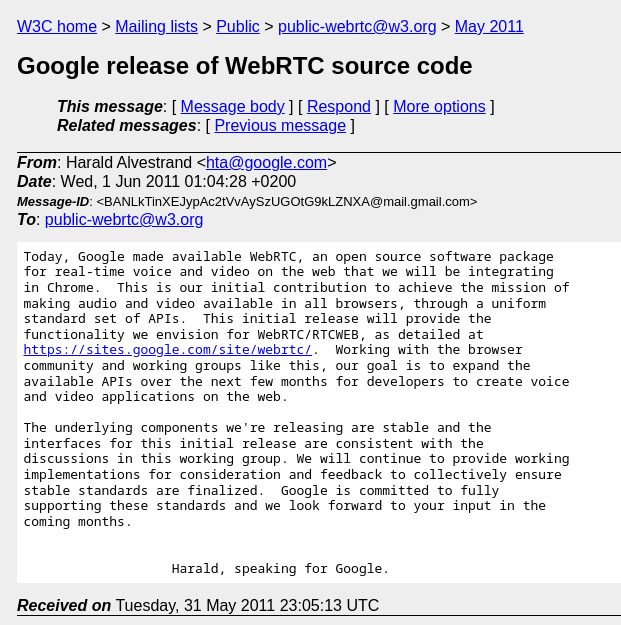 Google 发布 WebRTC 源代码
