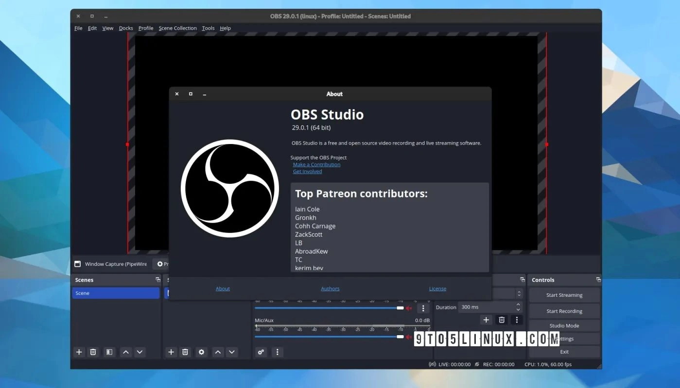 免费开源流媒体软件OBS Studio 29.0.1 发布：修复 Wayland 下崩溃等问题