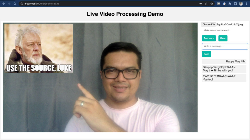 增强WebRTC视频流： 添加文本、图像和二维码