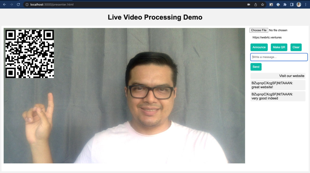 增强WebRTC视频流： 添加文本、图像和二维码