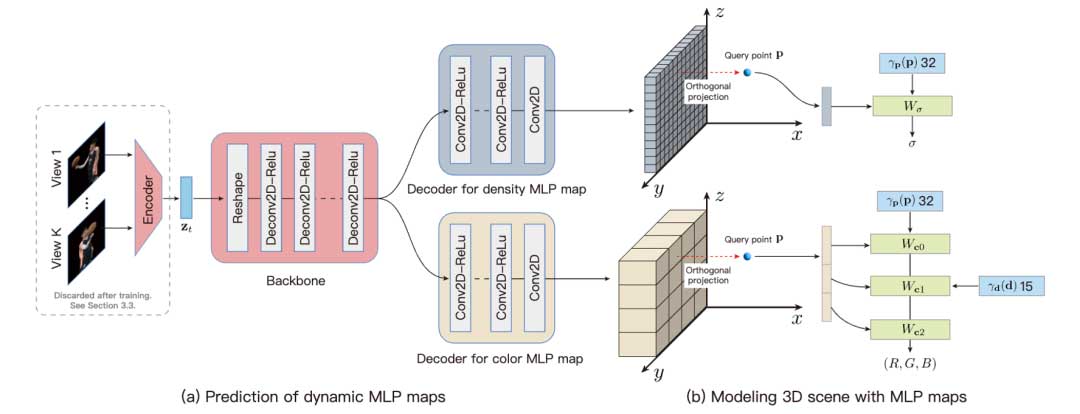 将体视频表示为动态 MLP maps | CVPR 2023