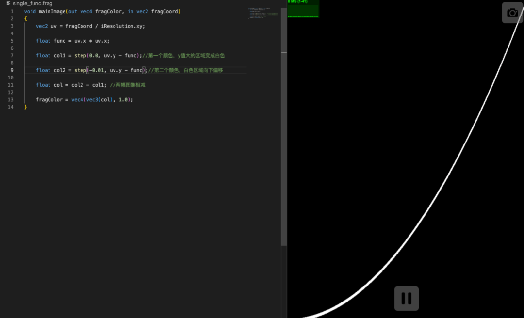 Shader 编程基本图形：圆和曲线