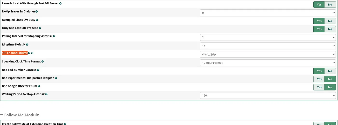 如何配置 FreePBX Sangoma 用于 WebRTC / VoIP 通信