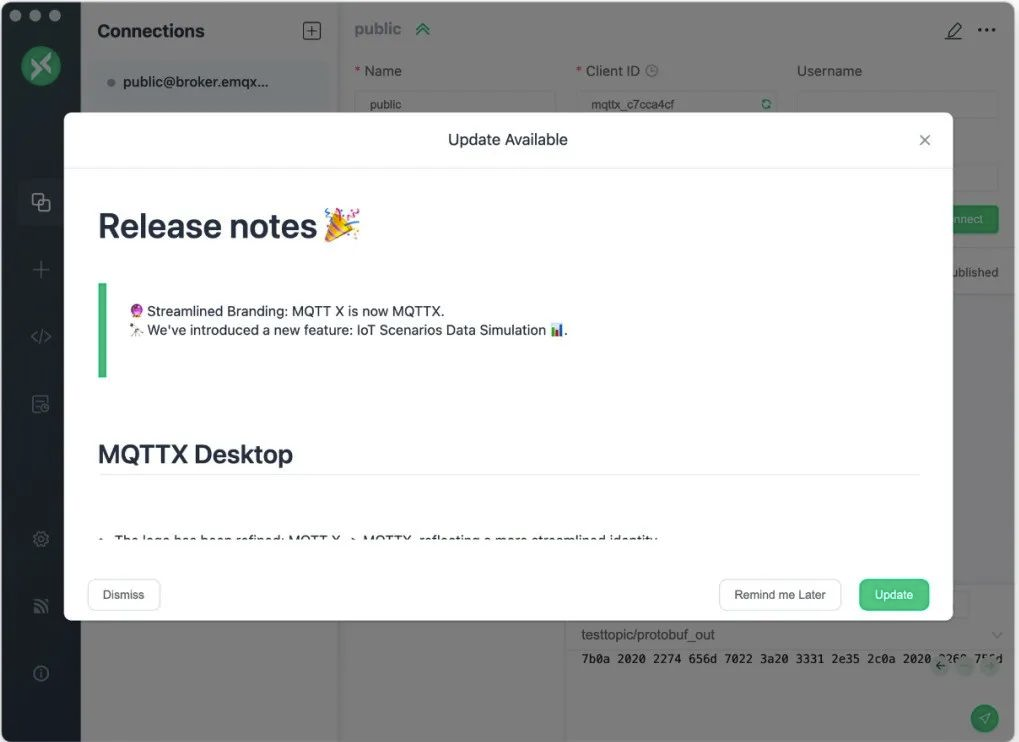 MQTTX 1.9.4 发布：全面支持 Protobuf 格式 MQTT 消息传输测试