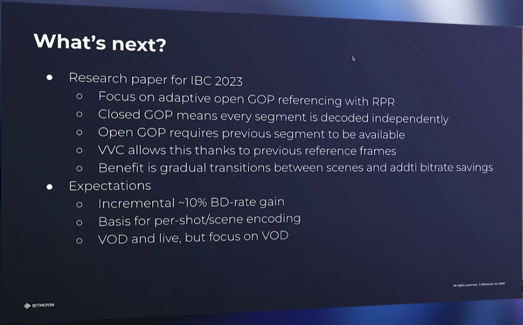 用于VOD的VVC编码 | Streaming Meida East 2023