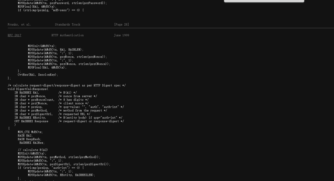 rtsp摘要认证代码实现！