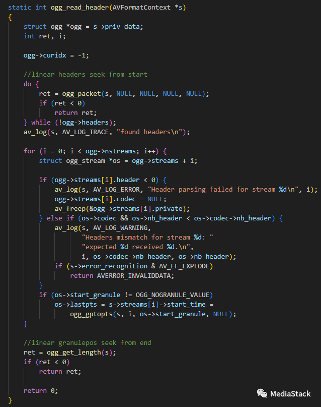 音频文件格式--OGG代码走读