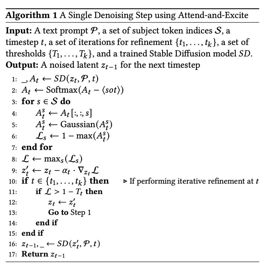 Attend-and-Excite：基于注意力的文生图扩散模型语义指导 | SIGGRAPH 2023