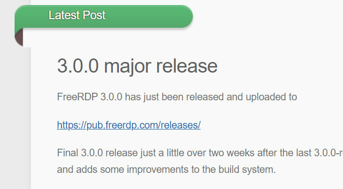 FreeRDP 3.0 发布，新增 WebSocket 传输、鼠标相对移动等功能