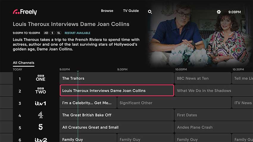 Freely 流媒体平台发布了用户界面的首张图片