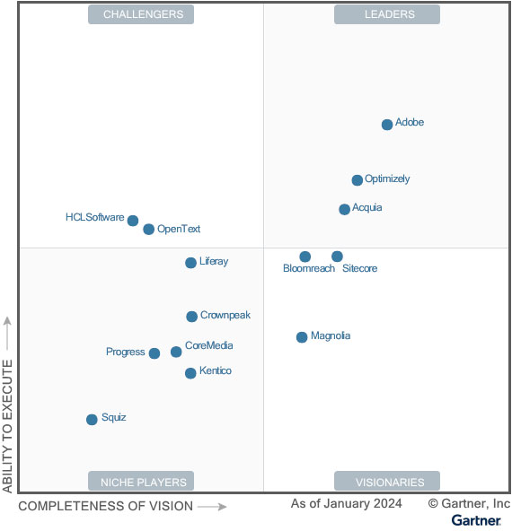 Gartner 数字体验平台 (DXP) 魔力象限 2024