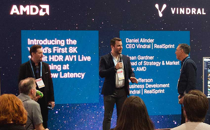 NAB 2024：Vindral 和 AMD 宣布推出全球首款超低延迟 8K 10 位 HDR 直播