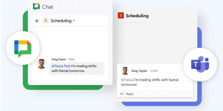 Google Chat 现在可与 Teams 和 Slack 互操作
