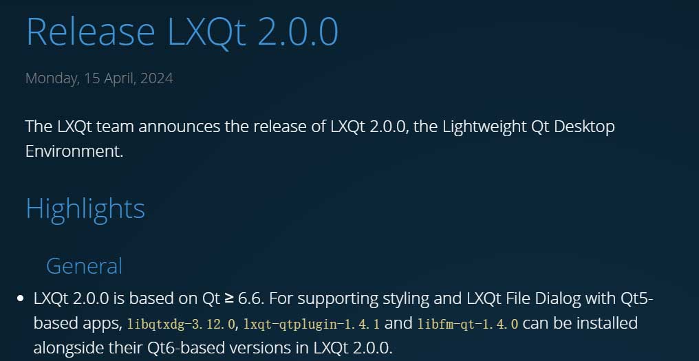 LXQt 2.0 发布，提供 Qt6 桌面端口和更大的 Wayland 支持