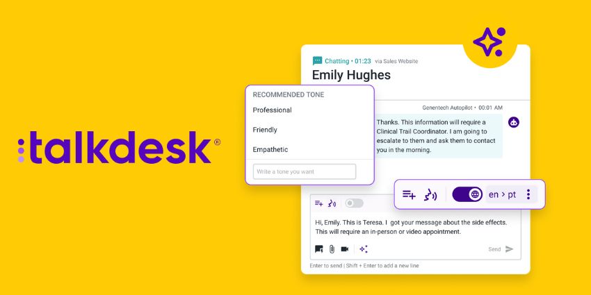 Talkdesk 为联络中心坐席推出一键式“AI Rewriter”解决方案