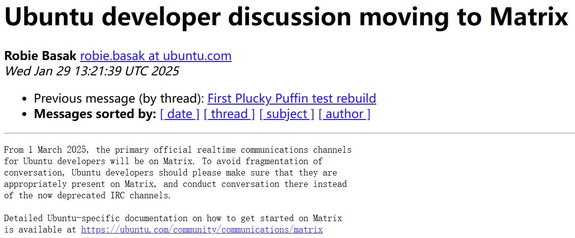 Ubuntu 开发人员从 IRC 转向 Matrix 进行实时通信