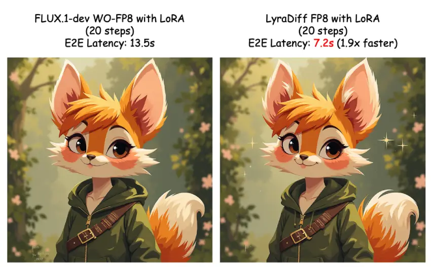 FLUX提速1.9X & LoRA热插拔！图像生成加速新标杆lyraDiff全面开源！