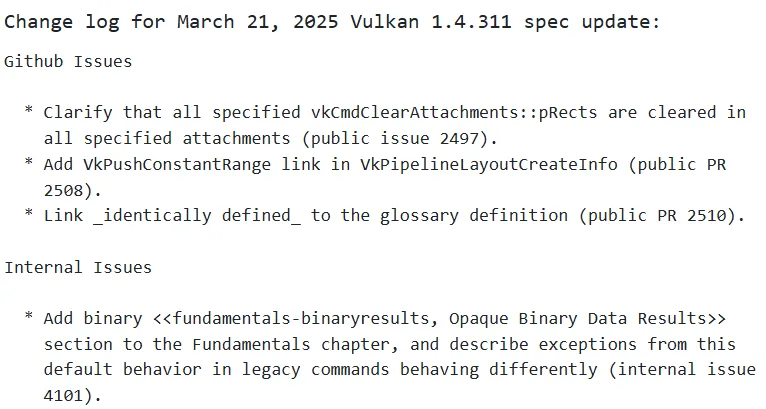 Vulkan 1.4.311 发布，包含针对 BFloat16 的新扩展