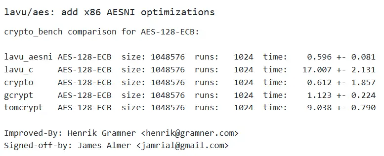 FFmpeg 通过 AES-NI 优化实现大幅提速