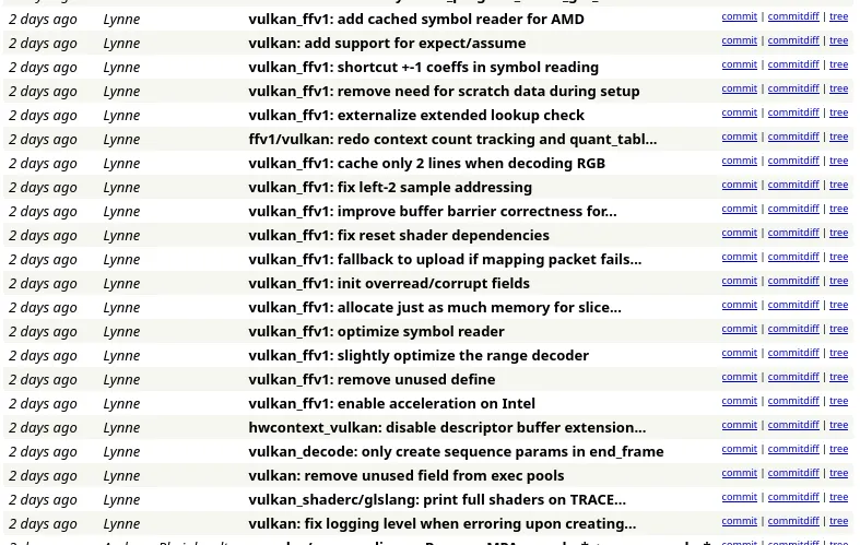 FFmpeg 的 FFV1 Vulkan 解码器在 AMD GPU 上的运行速度提高了 3 倍
