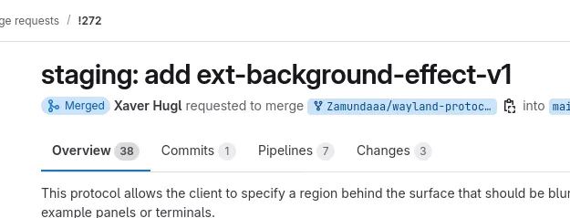 Wayland ext-background-effect-v1 合并背景模糊功能