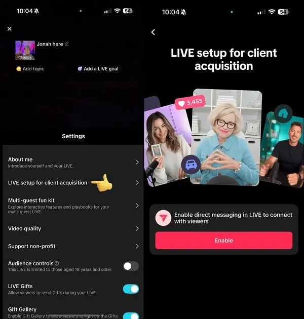 TikTok 新增直播期间激活客户私信的选项