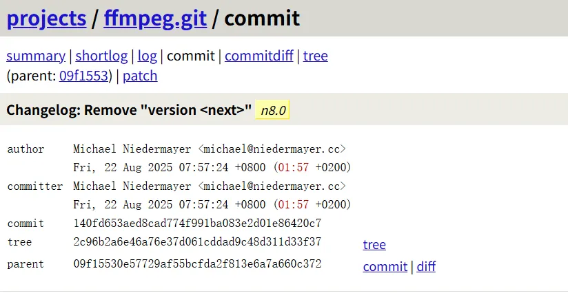 FFmpeg 8.0 发布，包含 OpenAI Whisper Filter 和多项 Vulkan 视频改进
