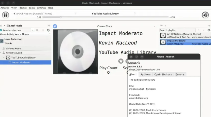 Amarok 3.3.1 音乐播放器发布，改进了脚本支持