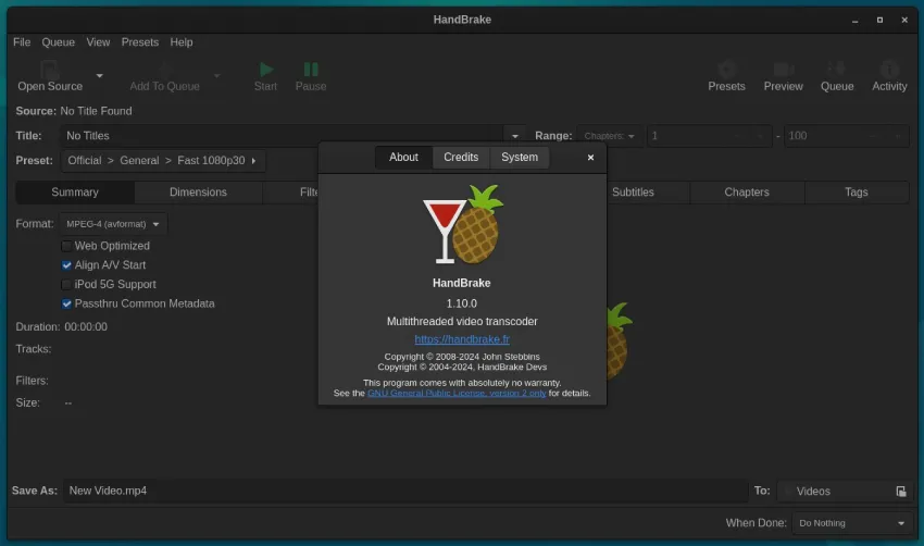 HandBrake 1.10 开源视频转码器带来新的“Social 10MB”预设值
