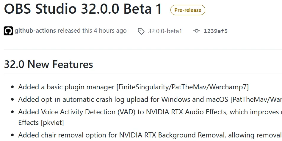 OBS Studio 32.0 进入公开 Beta 测试，包含基本插件管理器