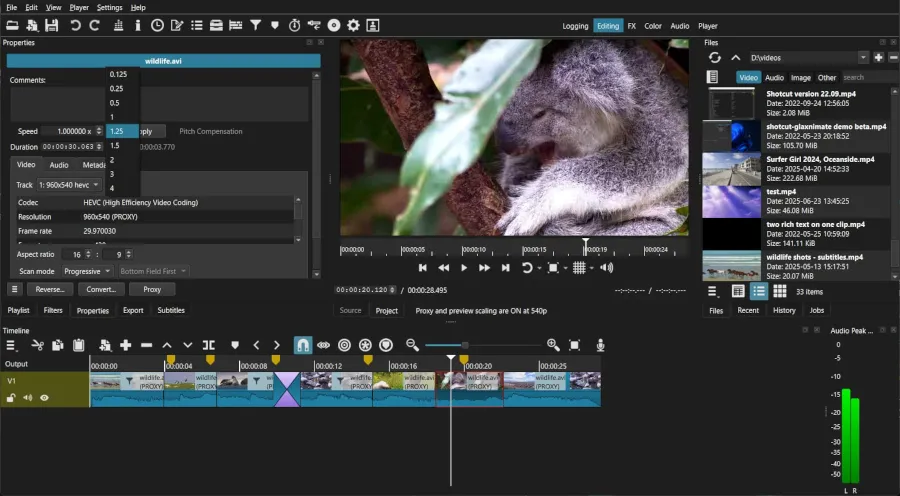 开源视频编辑器 Shotcut 25.08 版本发布，修复了更多错误