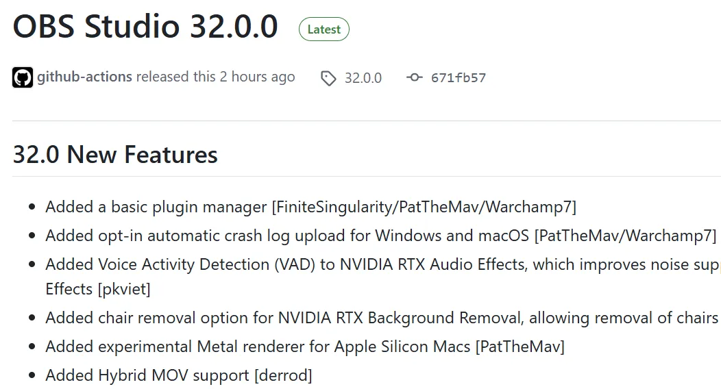 OBS Studio 32.0 发布，包含插件管理器和 NVIDIA RTX 改进
