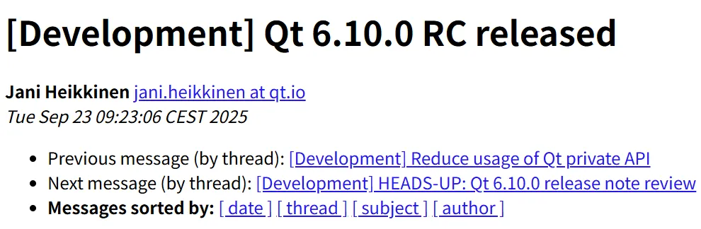 Qt 6.10 RC 现已开放测试，支持原生 PipeWire 音频后端