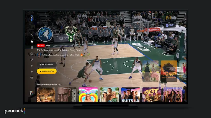 NBC/Peacock 上的 NBA：直播提供数据叠加、预测游戏、辅助机位视角及实时精彩集锦