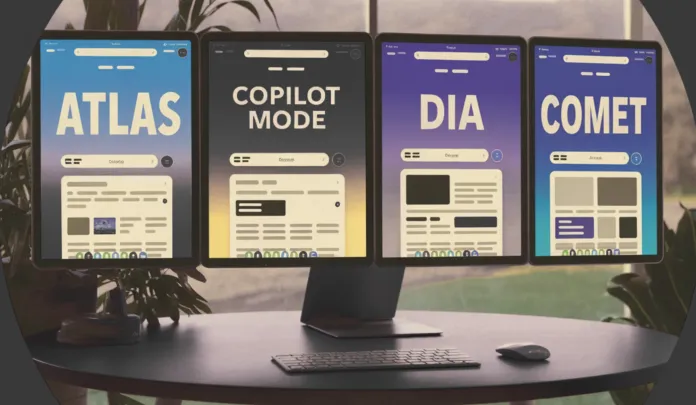 2025 年四大 AI 浏览器对比：Atlas、Copilot Mode、Dia 和 Comet