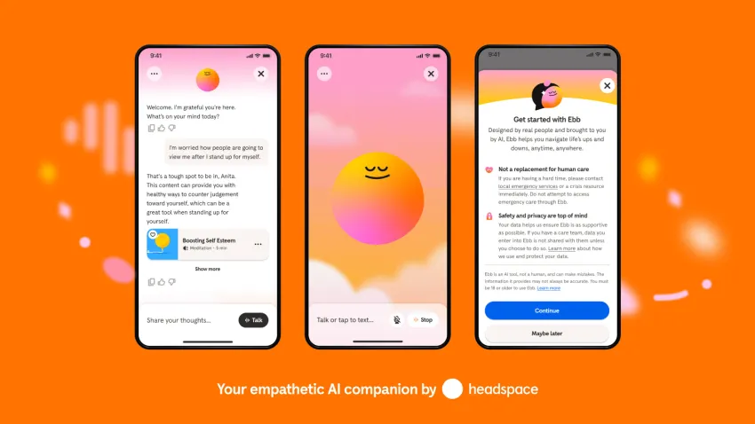 Headspace 更新 Ebb AI，新增语音模式和增强记忆功能，以深化对心理健康的支持