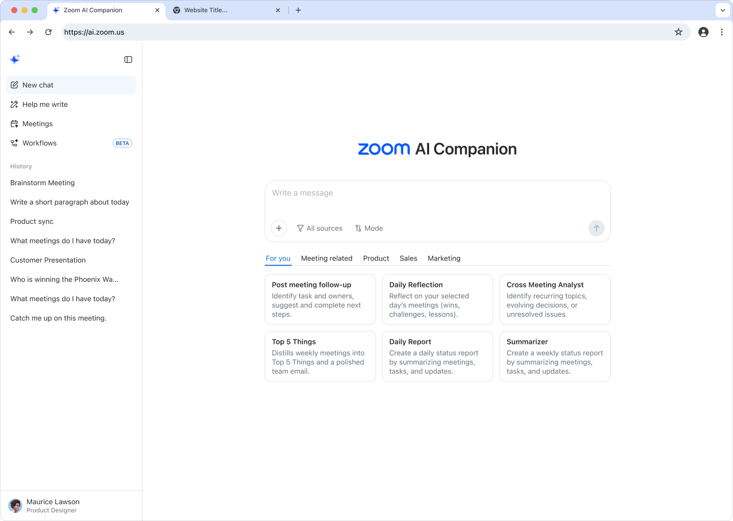 Zoom 将其 AI Companion 应用于网页版