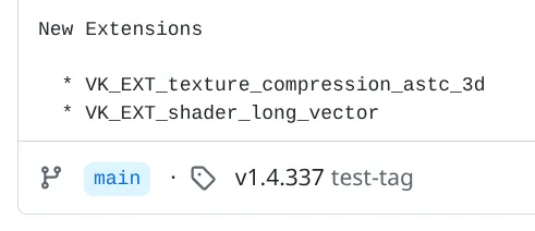 Vulkan 1.4.337 版本发布，新增长矢量与3D ASTC压缩扩展功能