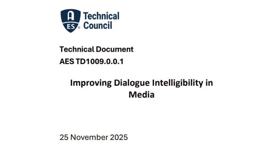 AES 最新技术文件重点关注对话清晰度