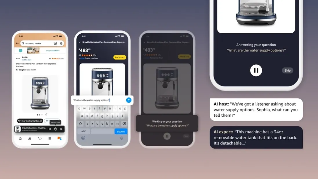 亚马逊在产品页面上推出 AI 语音对话功能