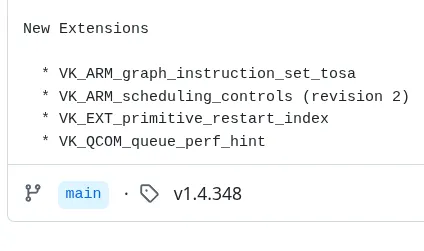Vulkan 1.4.348 发布了四个新扩展，其中一个用于辅助 OpenGL 模拟
