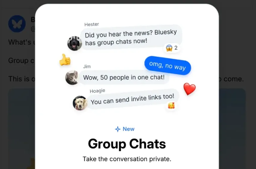 Bluesky推出群聊功能，公司将重心转向社区功能
