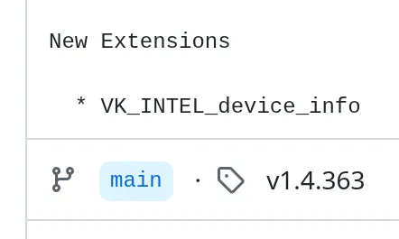 Vulkan 1.4.363 发布，新增 VK_INTEL_device_info 扩展